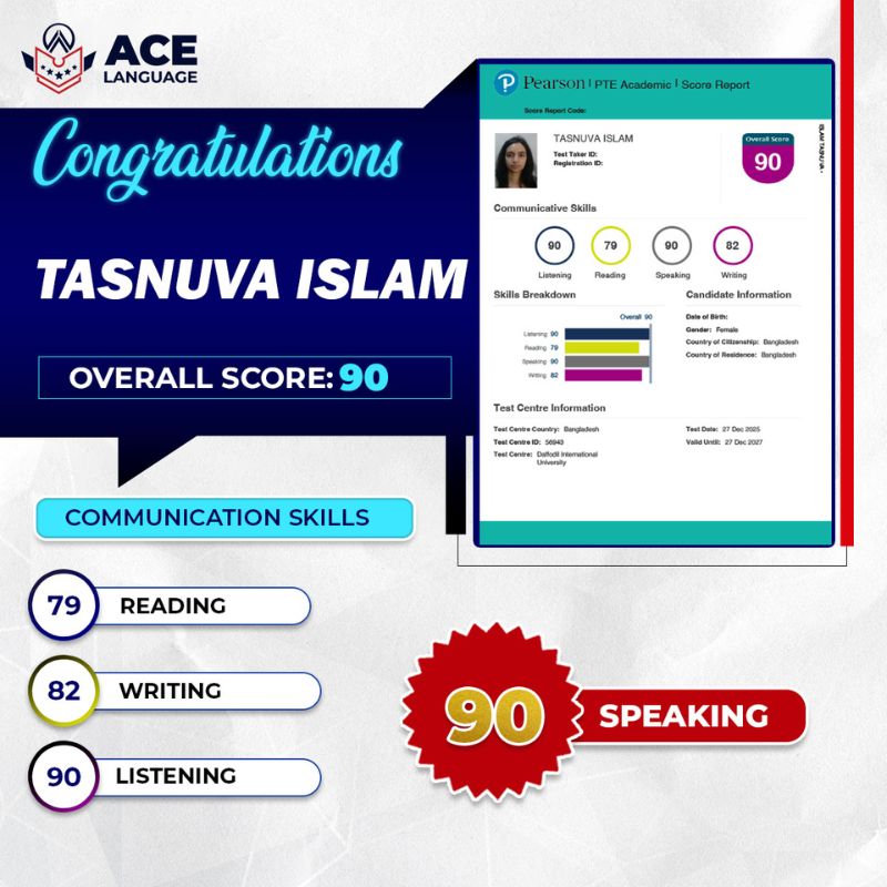 PTE student at ACE Language