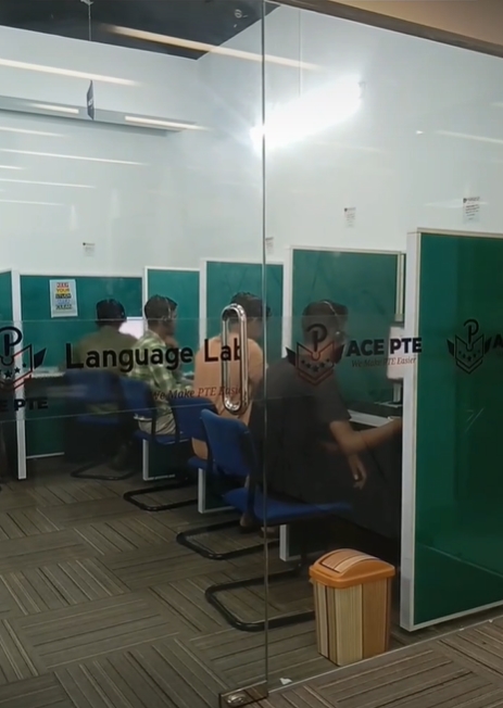 ACE computer lab set up like the real PTE test centre